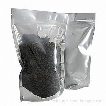 Coffee Bean Packaging Bag, Made of PET/AL and PE with Attractive Printing